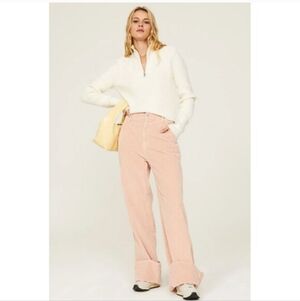 7 For All Mankind Pink Corduroy Trousers Contemporary Career Size 25